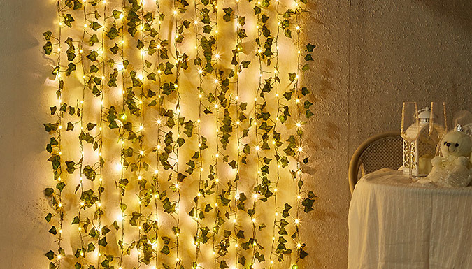 20, 50 or 100 LED Solar Garden Vine String Lights - 3 Designs at Discount Experts