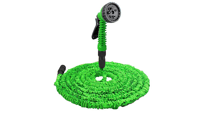 Stretch-A-Spray Expanding Hose with Spray Gun With Optional Holder – 25, 50, 100, 150 or 200FT! Deal Price £3.99
