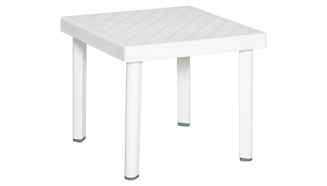 OutSunny Plastic Outdoor Square Table at Discount Experts