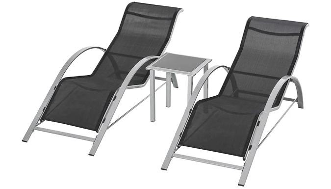 OutSunny 3-Piece Lounge Chair and Table Set – 3 Colours OutSunny 3-Piece Lounge Chair and Table Set – 3 Colours