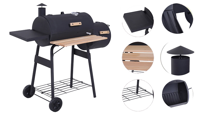 Portable Steel Charcoal BBQ Grill with Smoker Portable Steel Charcoal BBQ Grill with Smoker