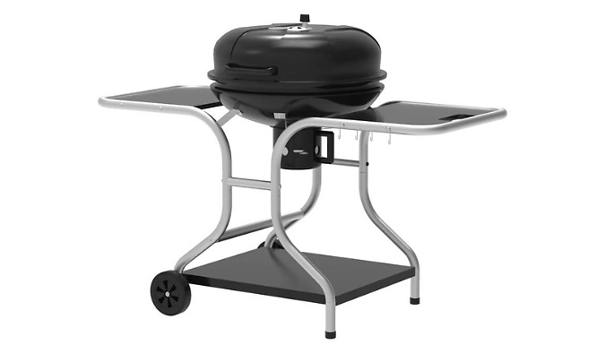 Outsunny Charcoal Kettle Grill Barbecue with Trolley Outsunny Charcoal Kettle Grill Barbecue with Trolley