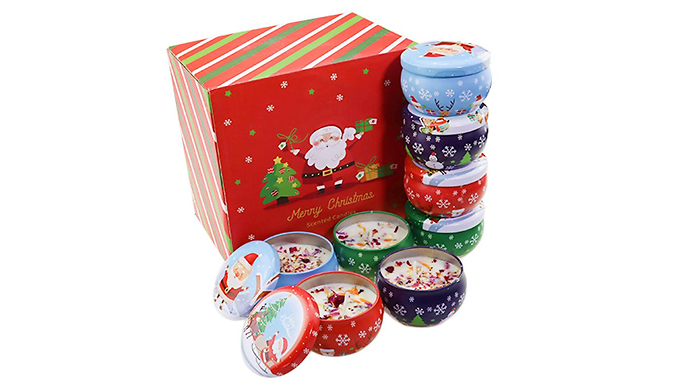 1, 4, or 8 Aromatic Natural Scent Christmas Candles - 8 Designs from Discount Experts