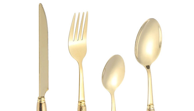 4-Piece Vintage Style Stainless Steel Cutlery Set - 2 Colours at Discount Experts