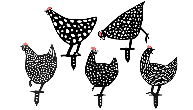 1 or 5-Pack of Hen Gardening Ornaments - 5 Styles