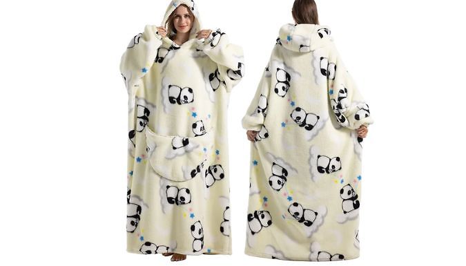 Floor-Length Oversized Wearable Blanket Hoodie - 5 Designs at Discount Experts