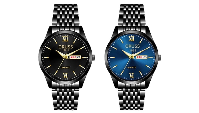 ORUSS Waterproof Luminous Quartz Watch - 2 Colours at Discount Experts