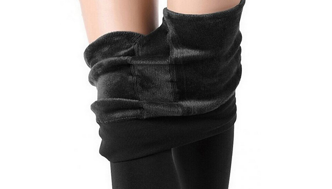 Super-Stretchy Fleece Lined Winter Leggings - 6 Colours at Discount Experts