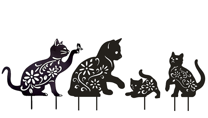 Metal Playful Cat Garden Decorations - 1 or 3 at Discount Experts