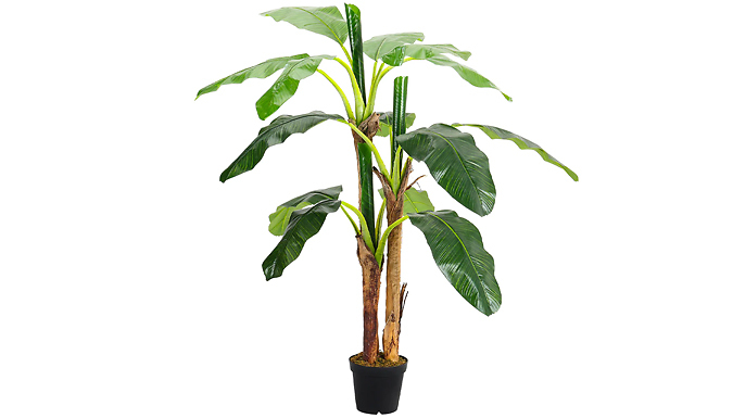Artificial Banana Tree in Black Planter at Discount Experts