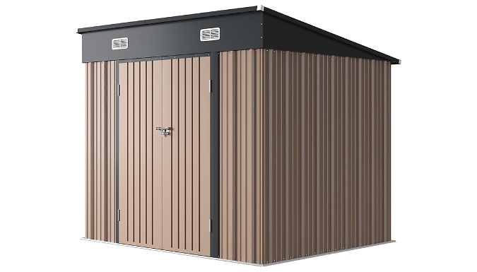 Image of Aoxun 8x6ft Metal Garden Storage Shed