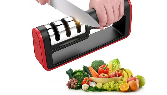 Three-Stage Stainless Steel Knife Sharpener from Discount Experts
