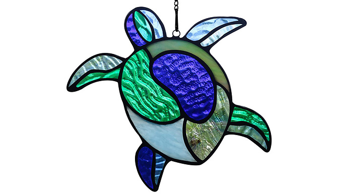 Stained-Glass Inspired Hanging Turtle Sun Catcher from Discount Experts