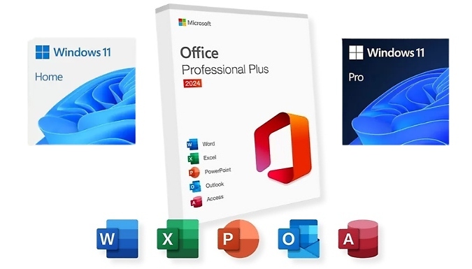 Microsoft Office Professional Plus 2024 & Windows 11 Home or Pro Bundle