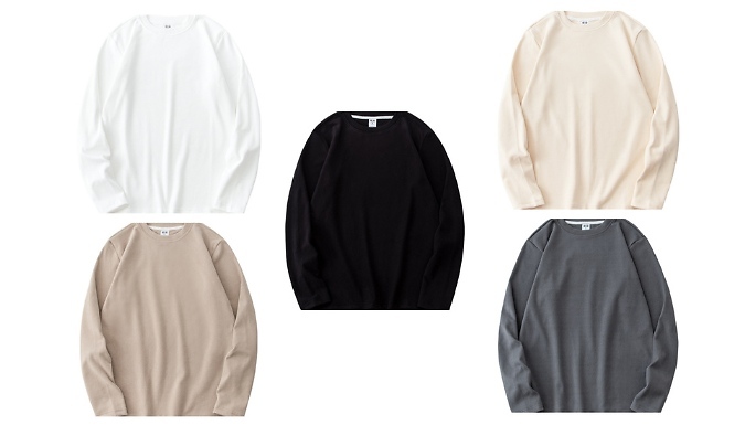 Long-Sleeved Neutral Sweatshirt - 5 Colours and Sizes from Discount Experts