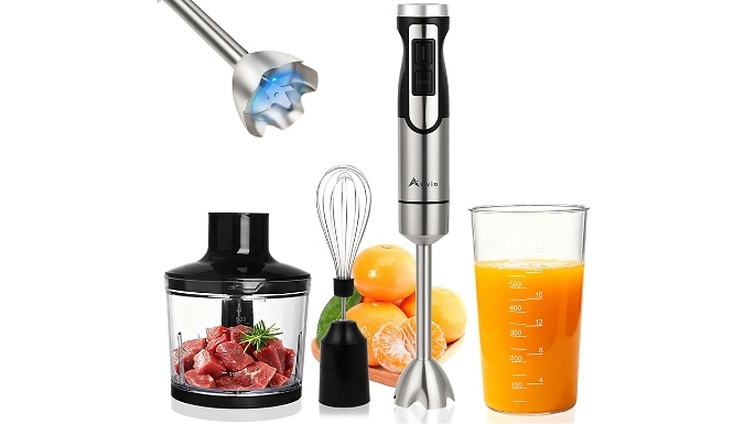 3-in-1 Hand Blender 600W with Turbo and 3 Attachments at Discount Experts
