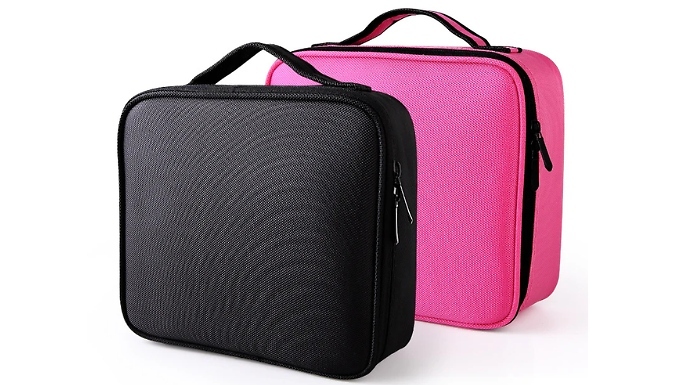 Travel Cosmetic Case with Brush Holder - 2 Colours. from Discount Experts