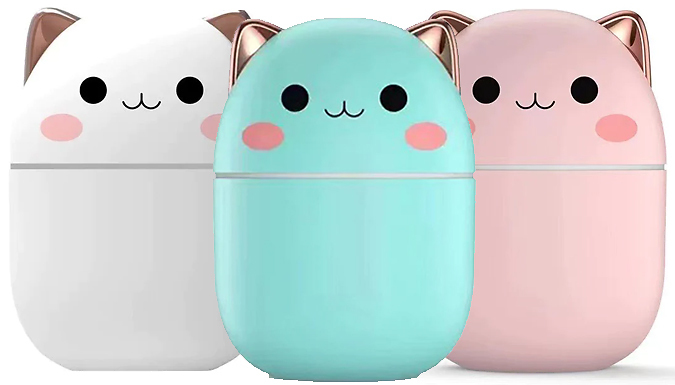 USB Light-Up Cat Air Humidifier – 3 Colours Deal Price £7.99
