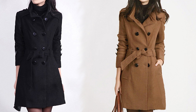 Winter Double Breasted Trench Coat - 2 Colours & 4 Colours at Discount Experts