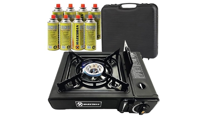Portable Gas Stove with 8 Butane Gas Canisters at Discount Experts