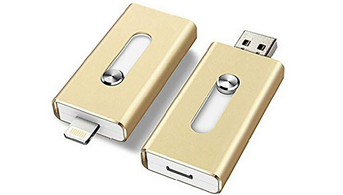 iPhone Compatible Flash Drive in 3 Colours - 8GB, 32GB or 64GB at Discount Experts