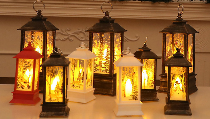 1 or 2 Christmas Light Up Lanterns - 6 Designs at Discount Experts