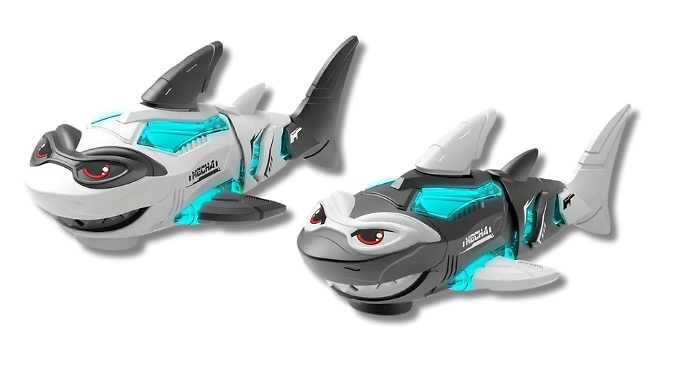 Light-Up Mechanical Shark Toy with Music - 2 Colours from Discount Experts