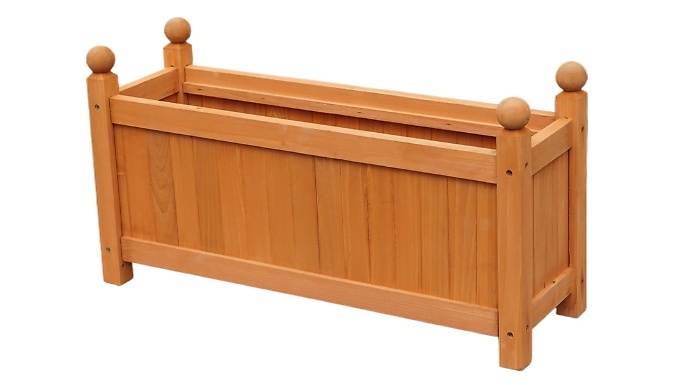 Image of Eurotrade (W) Ltd Wooden Rectangular Garden Planter - 2 Colours