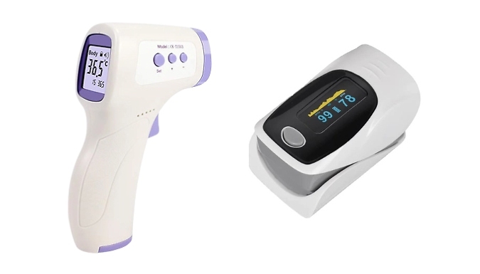 Fingertip Oximeter & Pulse Rate Monitor or Non-Contact Thermometer at Discount Experts