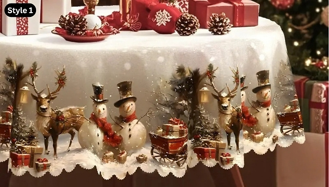 Christmas Themed Decorative Tablecloth - 5 Options!