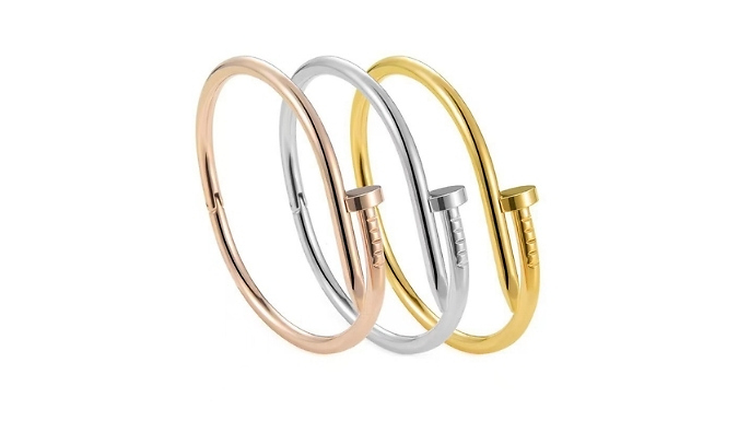 Nail Bracelet with Optional Crystals - 3 Colours from Discount Experts