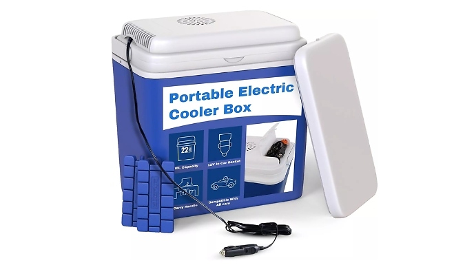 22L Electric Cooler Box with 2 Ice Packs. at Discount Experts
