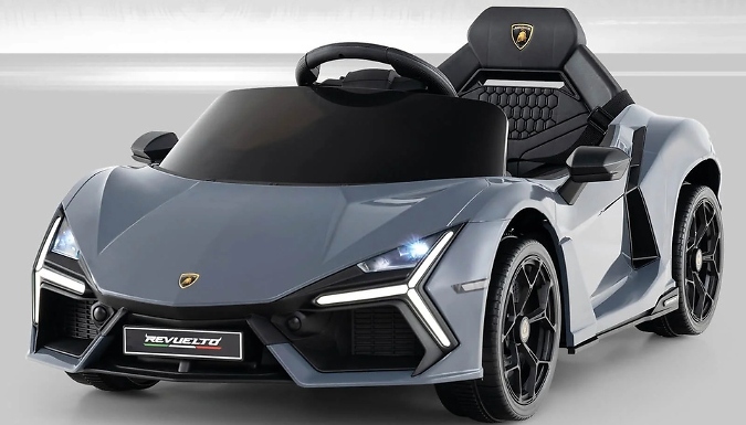 Kids 12V Licensed Lamborghini Ride-On Car -  with Hydraulic Doors & Music. from Discount Experts