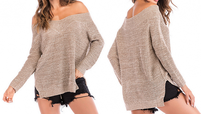 Off-The-Shoulder Jumper - 2 Colours and 3 Sizes from Discount Experts