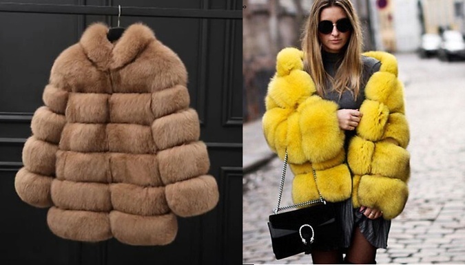 Faux Fur Coat - 6 Colours, 5 Sizes at Discount Experts