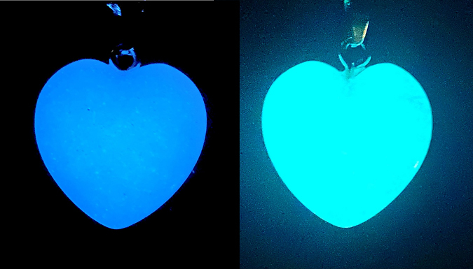 Glow-In-The-Dark Heart Pendant & Special Message - 2 Colours & 4 Messages at Discount Experts