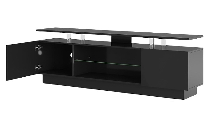 High-Glossy Storage TV Stand with LED Lights - 2 Colours & 2 Sizes!