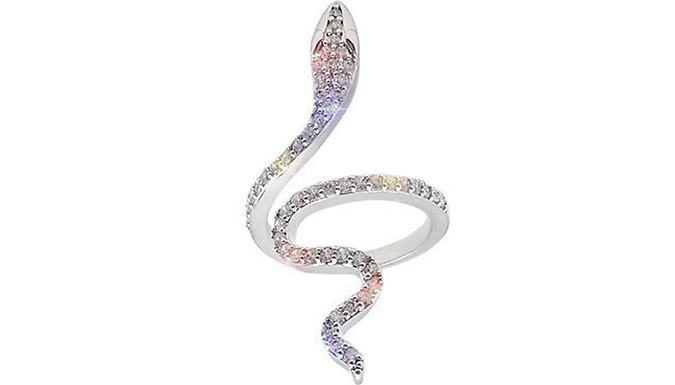 Open Adjustable Snake Gem Ring at Discount Experts