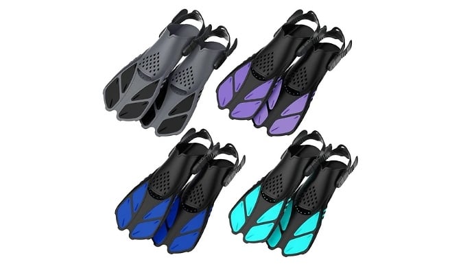 Adjustable Swimming Fin Flippers - 4 Colours & 2 Sizes. from Discount Experts