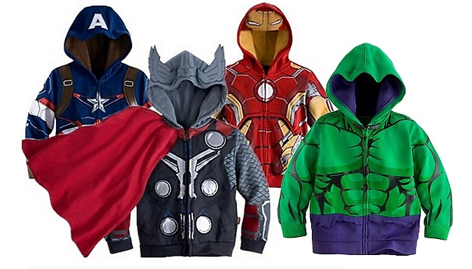 Kids Hero Zip-up Hoodie - 7 Colours & 6 Sizes at Discount Experts