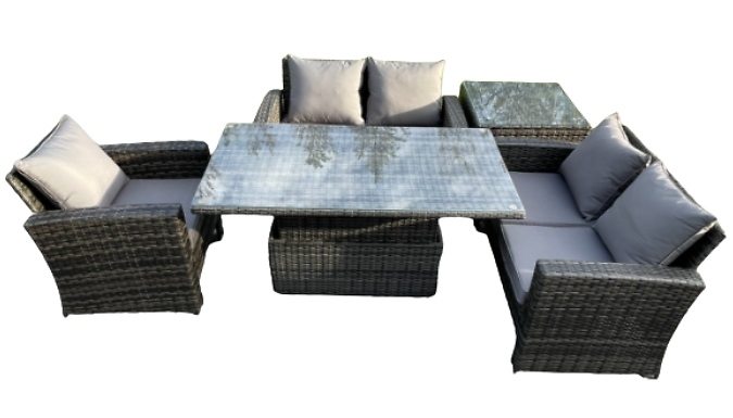 5-Seater Rattan Set with Height-Adjustable Table 5-Seater Rattan Set with Height-Adjustable Table
