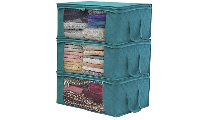 1, 2 or 3 Anti-Dust Clothes Storage Boxes - 2 Colours at Discount Experts