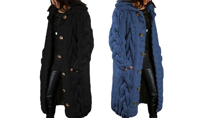 Oversized Chunky Knit Cardigan - 7 Colours, 6 Sizes from Discount Experts