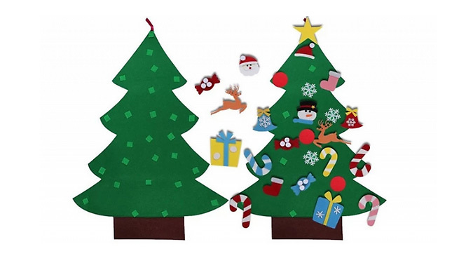 Felt Christmas Tree with Decorations - Lights Included from Discount Experts