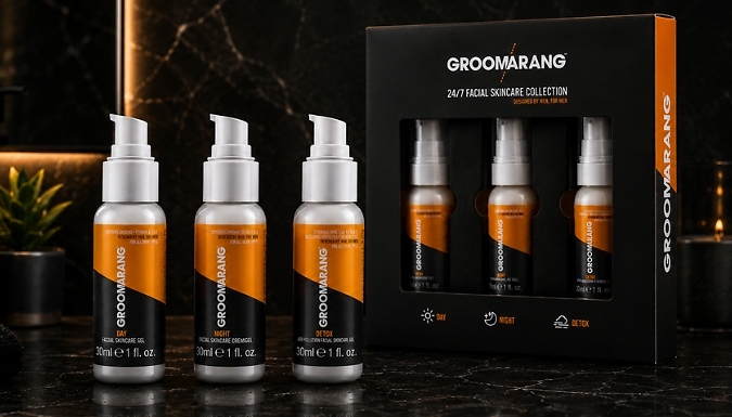 Men's Groomarang Premium Quality 24/7 Facial Skincare Gift Set