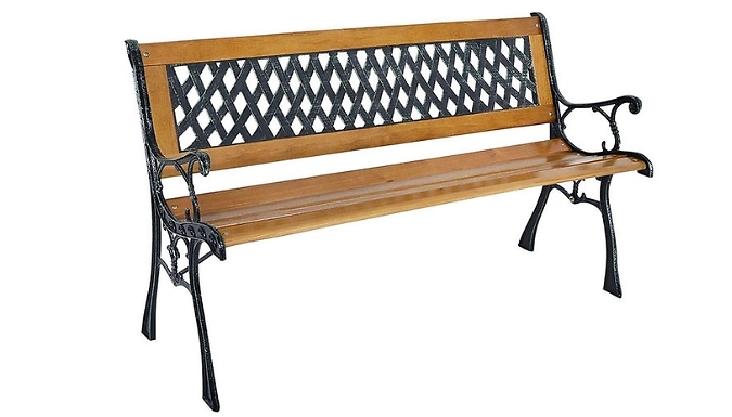 Image of Hinckley Interiors 3-Seater Venice Metal Garden Bench