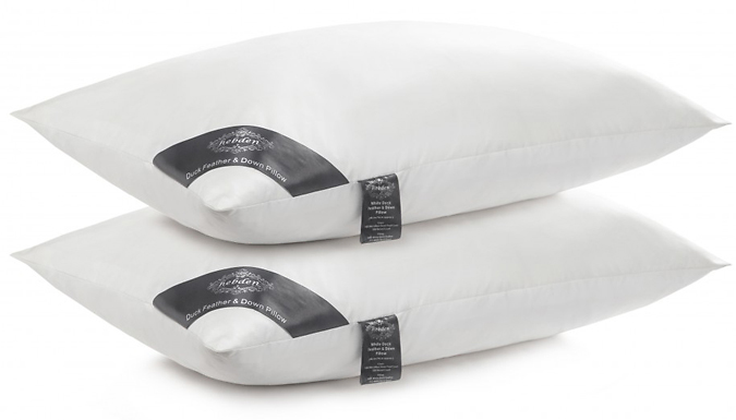 1, 2, or 4 Extra Soft Duck Feather Pillows at Discount Experts