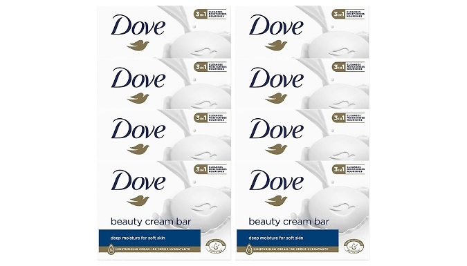8-Pack Dove Beauty Cream Bars 90g from Discount Experts