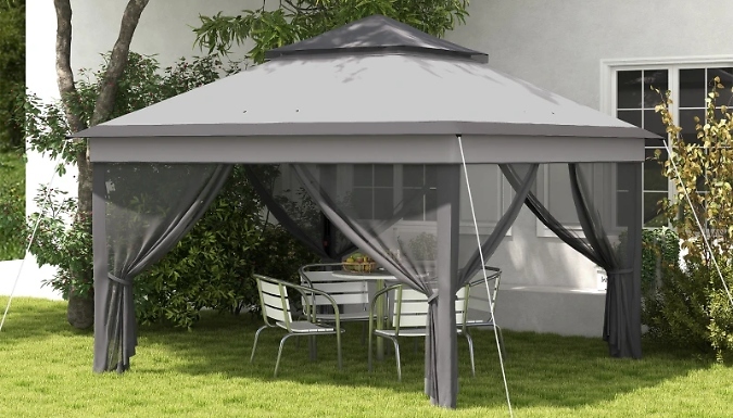 Outsunny Pop-Up Gazebo with Netting & Free Carry Bag! – 2 Colours Outsunny Pop-Up Gazebo with Netting & Free Carry Bag! – 2 Colours