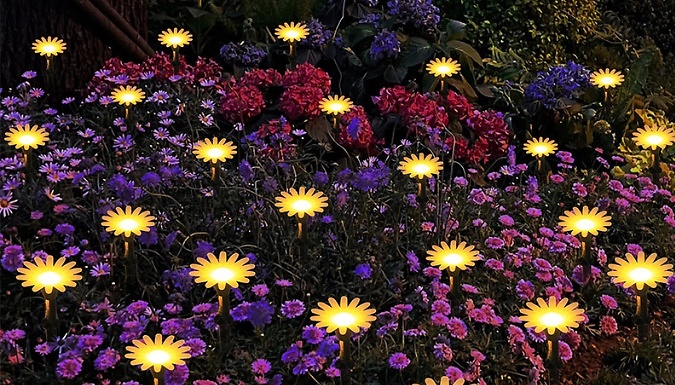 Solar Sunflower Garden String Stake Lights - 2 Sizes, 2 Colours at Discount Experts